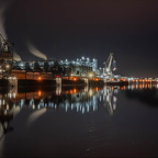 Straubinger Hafen bei Nacht