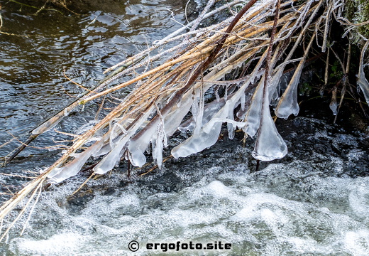 Eiskristallwelt am Ufer